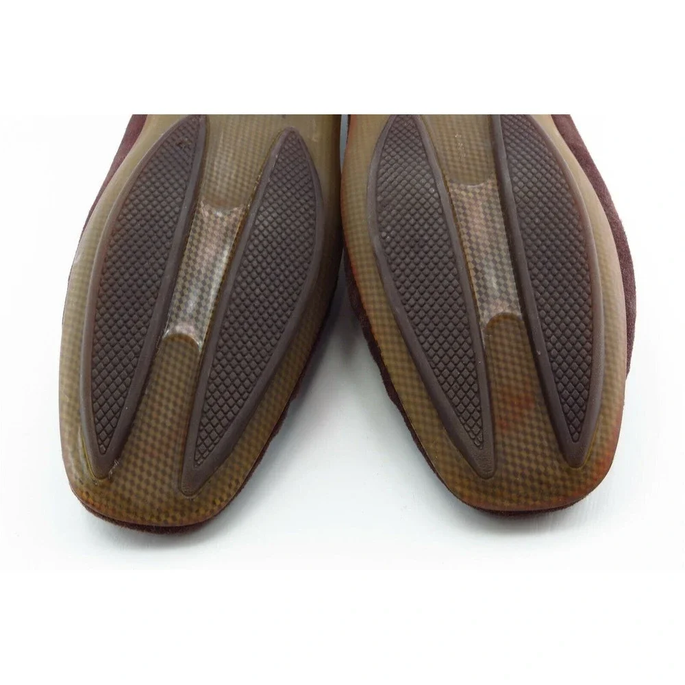 Asgi Size 8 M Brown Square Toe Loafer Leather‎ Women